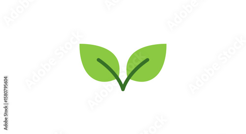 Green Leaf Icon Set: Nature and Ecology Symbols