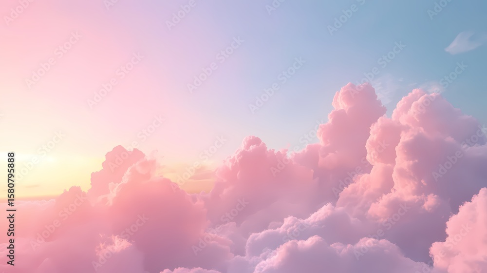 Obraz premium Serene Cloudscape at Dusk with Enchanting Colors and Soft Light