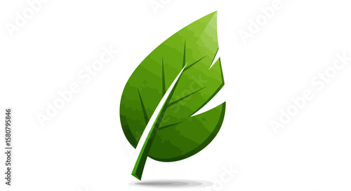 Green Leaf Icon Set: Nature and Ecology Symbols