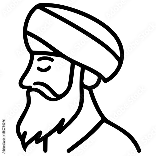 Sikh Clipart illustration, Sikh man, traditional attire, sherwani, turban