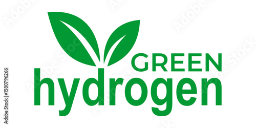 Green hydrogen logo vector illustration template. Simple design letter hand draw