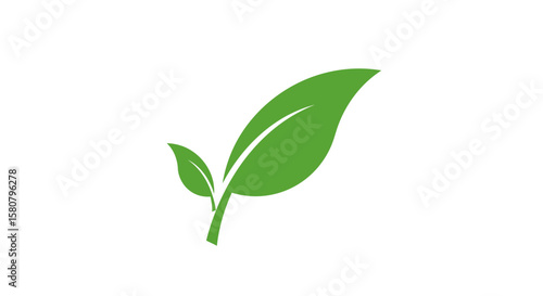 Green Leaf Icon Set: Nature and Ecology Symbols