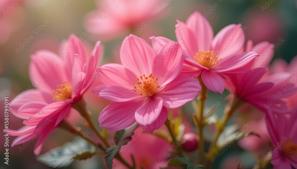 Soft Focus Close-Up Bright Pink Flowers Soft Focus Close-Up Bright Pink Flowers