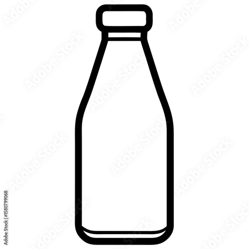 Milk bottle icon line vector