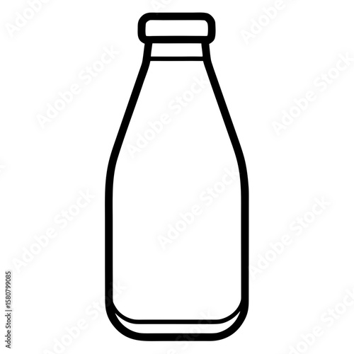 Milk bottle icon line vector