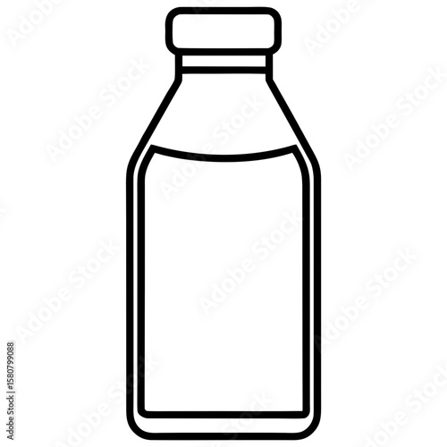 Milk bottle icon line vector