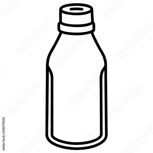 Milk bottle icon line vector
