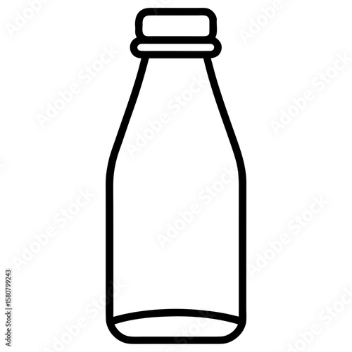 Milk bottle icon line vector