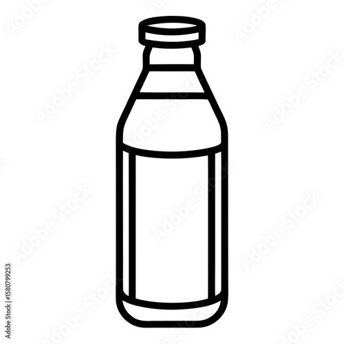 Milk bottle icon line vector