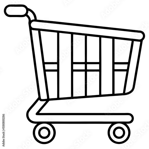 Digital Medicine Cart Line Art Illustration