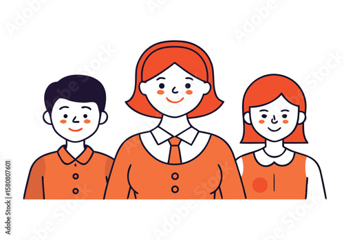 Teacher and students