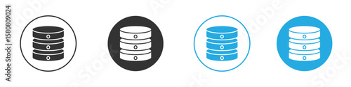 Cylinder database icon for web or mobile app. Simple flat designs