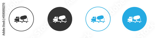 Cement truck icon for web or mobile app. Simple flat designs