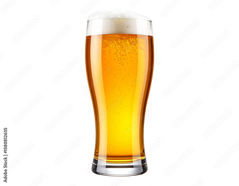 A glass of beer isolated on a transparent background A glass of beer isolated on a transparent background