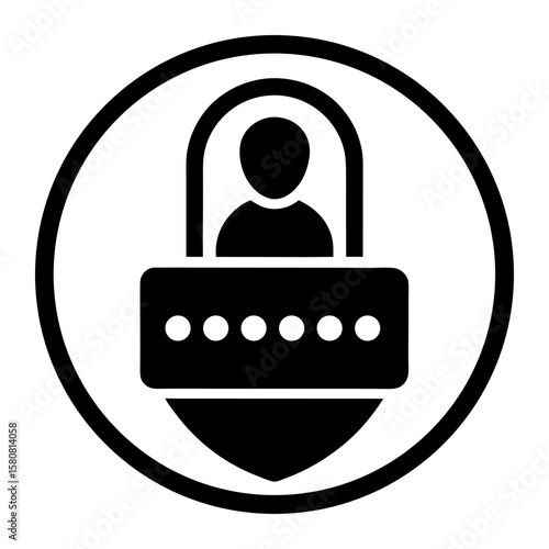 Flat 2FA Security Icon – Clean White Background.