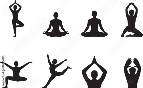 Serene Yoga Poses for Meditation and Mindfulness, Ideal for Wellness, Balance, and Spiritual Concepts.