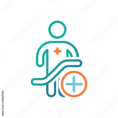physiotherapy line color icon physiotherapy clinic