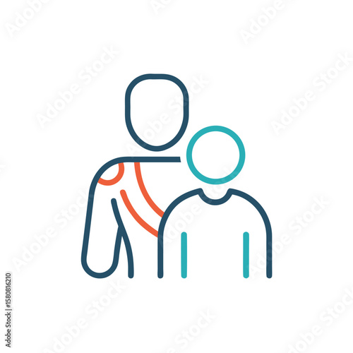 physiotherapy line color icon shoulder rehab session