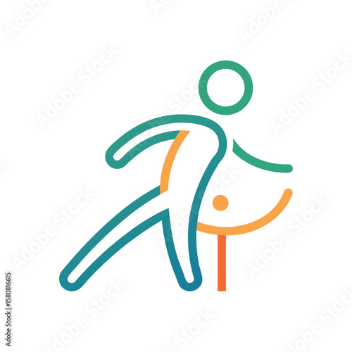physiotherapy line color icon stretch zone graphic