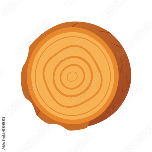 Light Pine Log End with Even Growth Ring Pattern