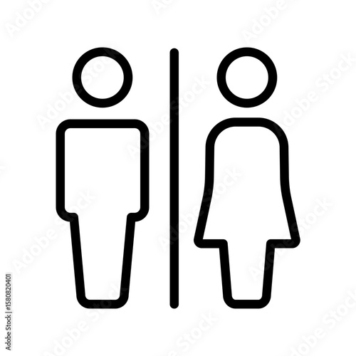 トイレマークのシンプルなアイコンイラスト