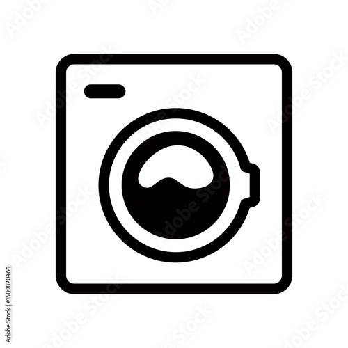 ドラム式洗濯機のシンプルなアイコンイラスト