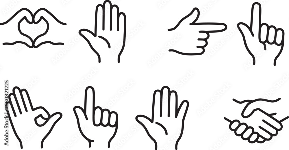 Fototapeta premium Open Hand Gesture and Pointing Finger for Direction and Warning