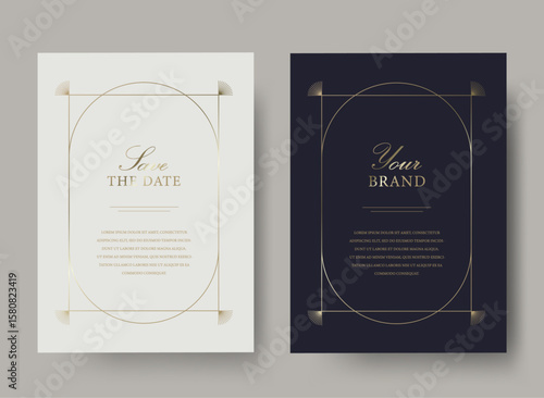 Luxury golden vector invitation card template