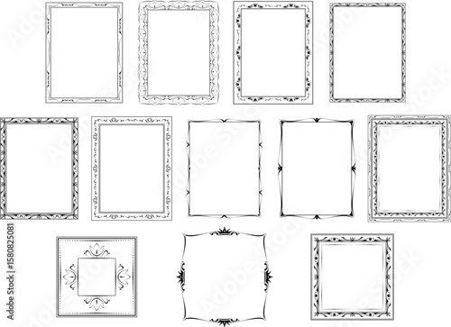 Wallpaper Mural vector frames black on a white background Torontodigital.ca