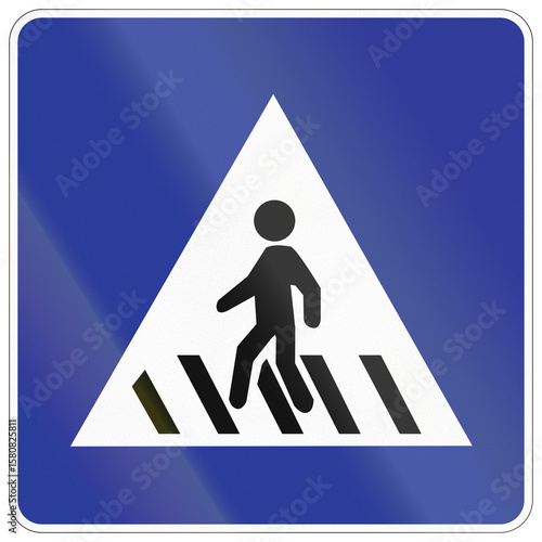 Road sign in China - Pedestrian crosswalk