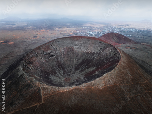 Aerial view of Calderon Hondo at Fuerteventura
