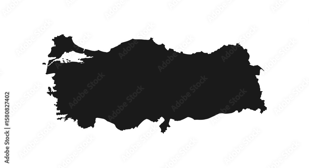 Obraz premium Turkey Map Silhouette Vector