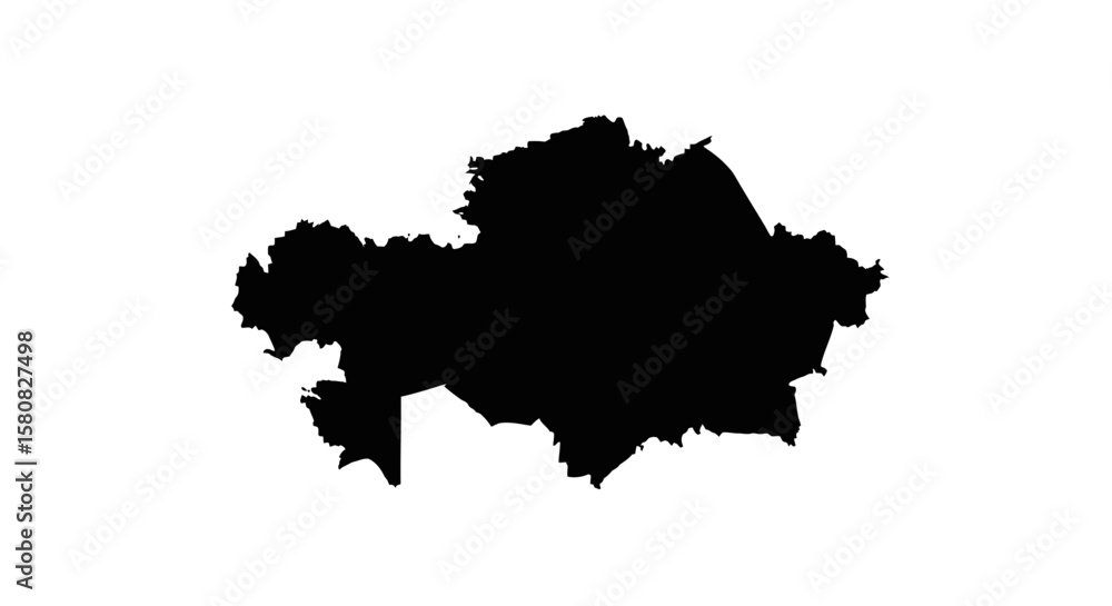 Obraz premium Kazakhstan Map Silhouette Vector
