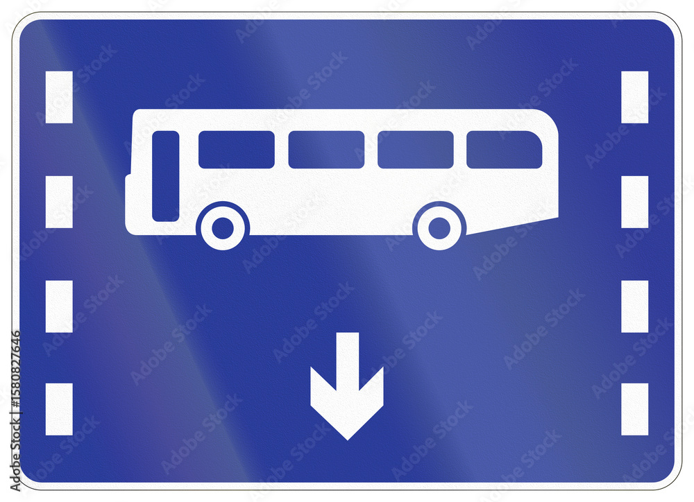 Road sign in China - Bus lane Road sign in China - Bus lane