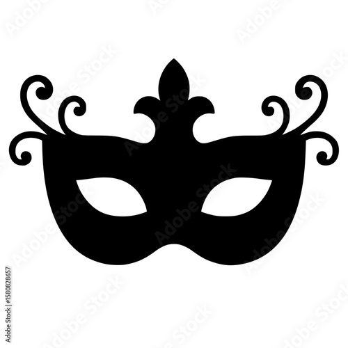 Elegant Black Silhouette of a Decorative Mask