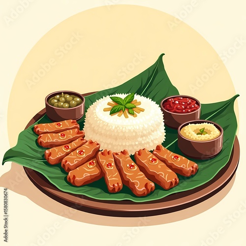 vector illustration Indonesian food