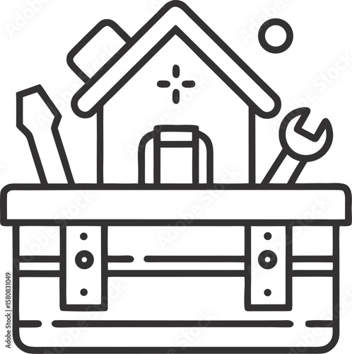 vector illustration of a tools box 