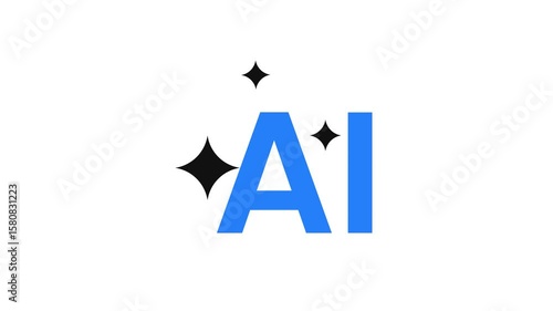 Animated AI Button - Interactive AI Icon with Dynamic Motion Effects. 4k loop animation