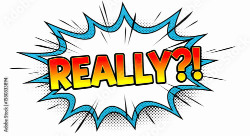 Really Question Explosion A Vector Graphic of Surprise and Shock Expression 