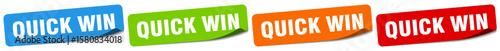 quick win sticker. quick win sticker set on white background