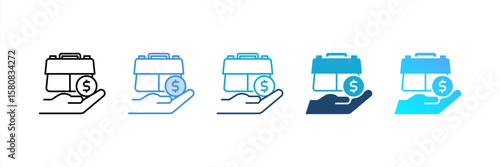 Business Loan icon set multiple style collection