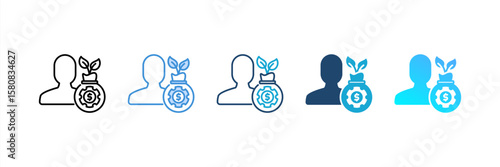 Investor icon set multiple style collection