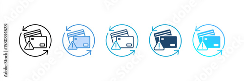 Debt Consolidation icon set multiple style collection