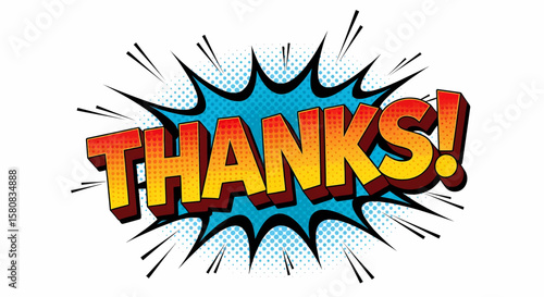 Stylish Vector Thanks A Vibrant Pop Art Expression of Gratitude