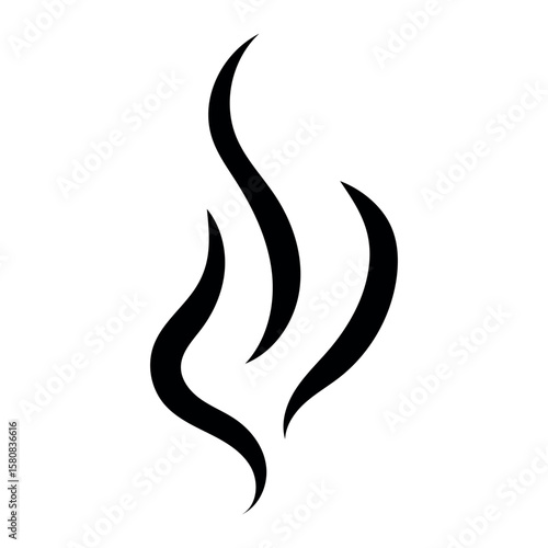 Hot smoke icon, aroma, smell, air stream, vapor icon vector in trendy flat style illustration isolated on white background.