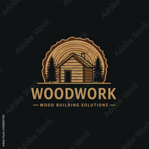 Wood work logo deign template