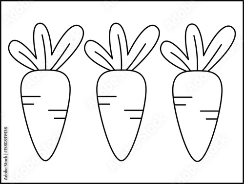vector illustration of a carrot for coloring book