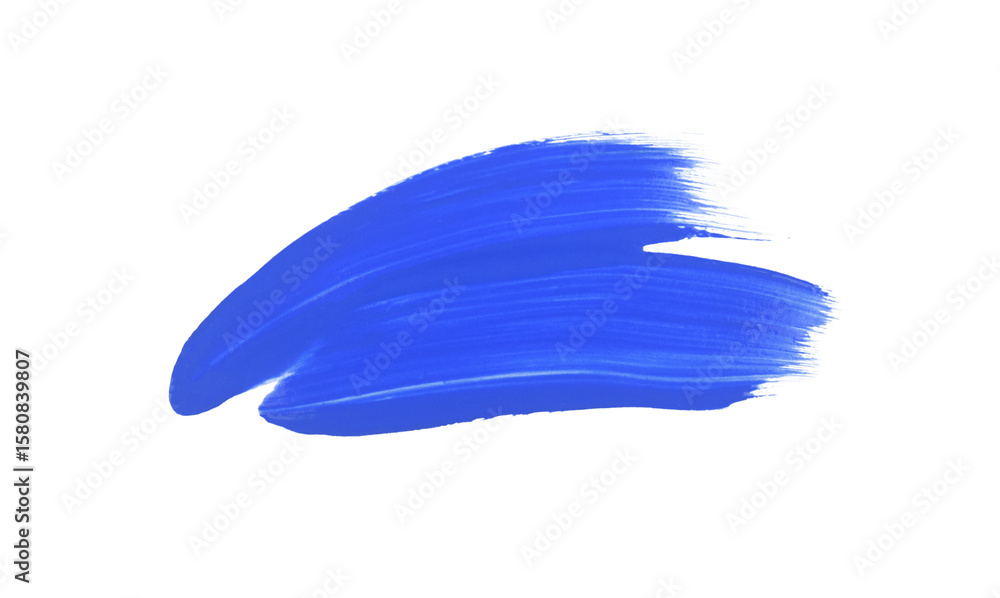 Obraz premium Blue watercolor paint brush stroke isolated on transparent background. art and watercolor painting concept.