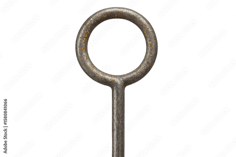 Old rusty metal ring with handle isolated on a transparent background, grunge Old rusty metal ring with handle isolated on a transparent background, grunge