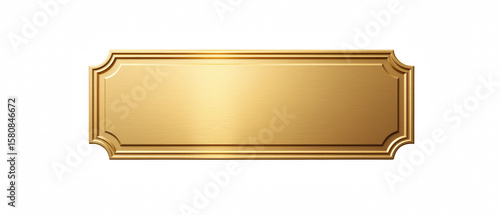 Elegant gold plaque with smooth, shiny surface, perfect for awards or signage. Its classic design adds touch of sophistication to any presentation